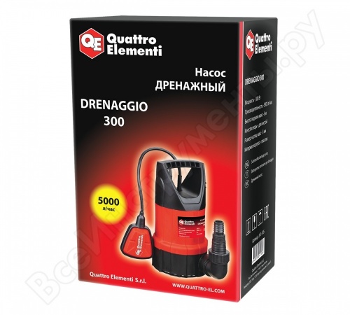 Дренажный насос QUATTRO ELEMENTI Drenaggio 300 ( — купить в интернет-магазине amurinstrument.ru с доставкой по #WF_CITY_DAT# | Каталог с характеристиками и ценами дренажный насос quattro elementi drenaggio 300 (, купить metabo, купить husqvarna, купить bosch, купить makita, купить hitachi, купить hikoki, купить oregon, купить stihl