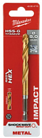 сверло по металлу milwaukee redhex hss-g tin 8мм (1шт) (48894719), купить metabo, купить husqvarna, купить bosch, купить makita, купить hitachi, купить hikoki, купить oregon, купить stihl